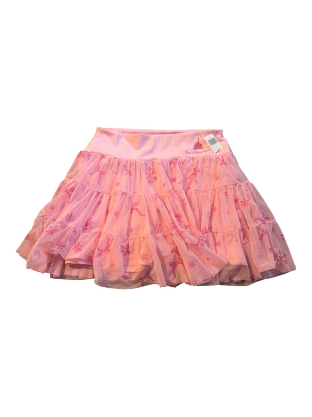 Walt Disney World Pink Snowflake & Bow Tulle Skort L NWT